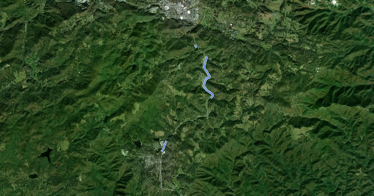 Маршрут Middle Fork Greenway на спутниковом снимке