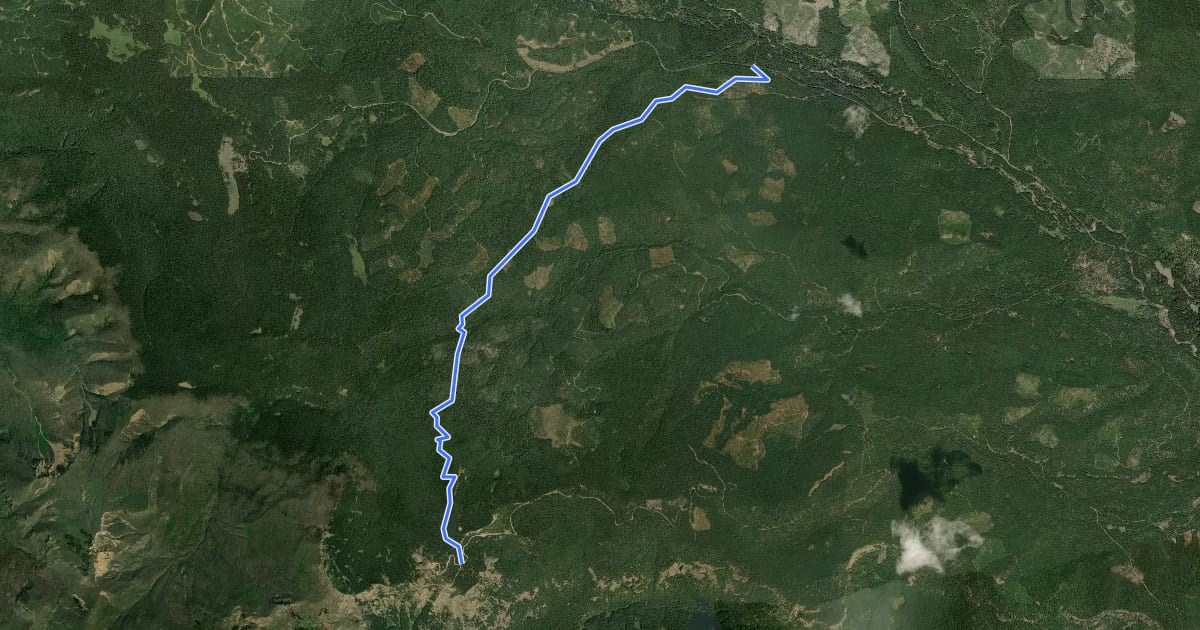Маршрут Middle Fork Trail на спутниковом снимке