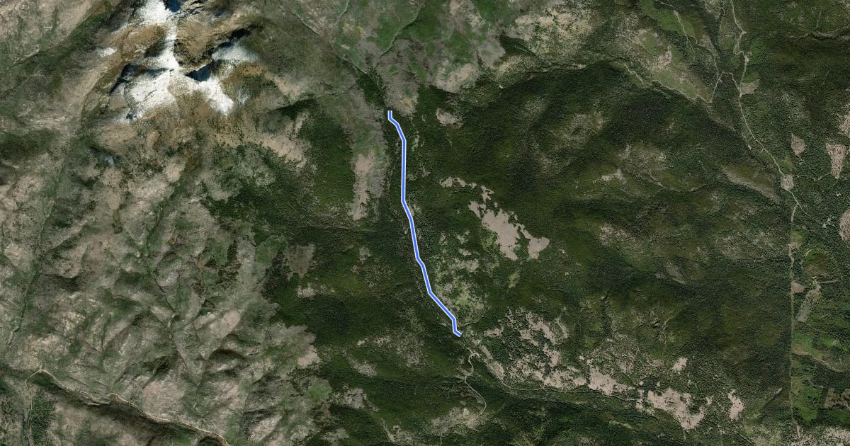Маршрут Middle Fork Trail на спутниковом снимке