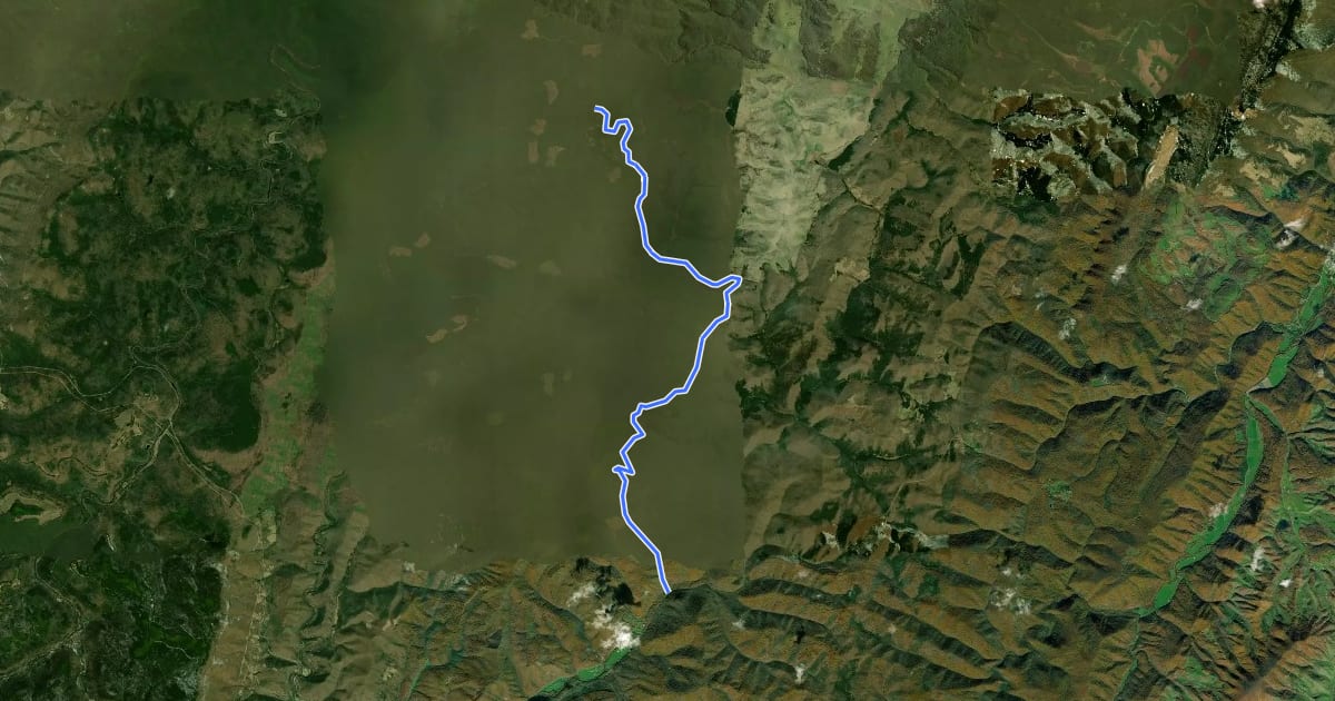 Маршрут Middle Mountain Road на спутниковом снимке