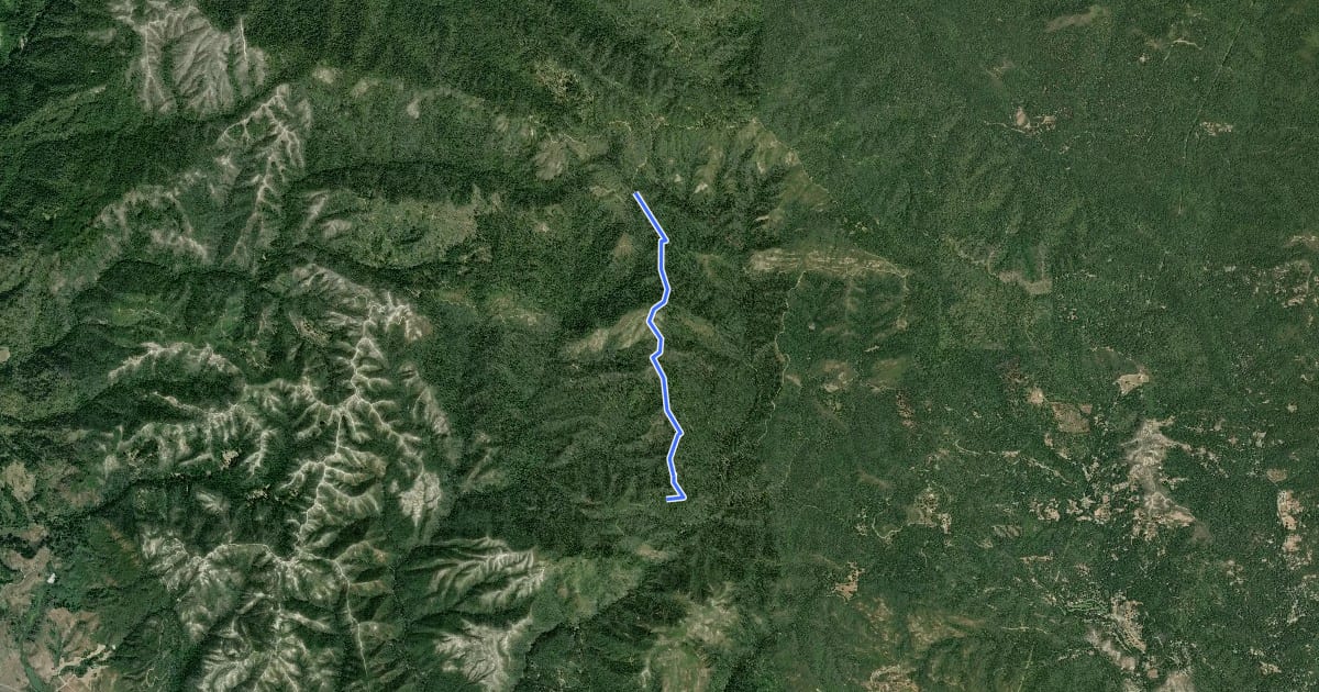 Маршрут Middle Ridge Road на спутниковом снимке