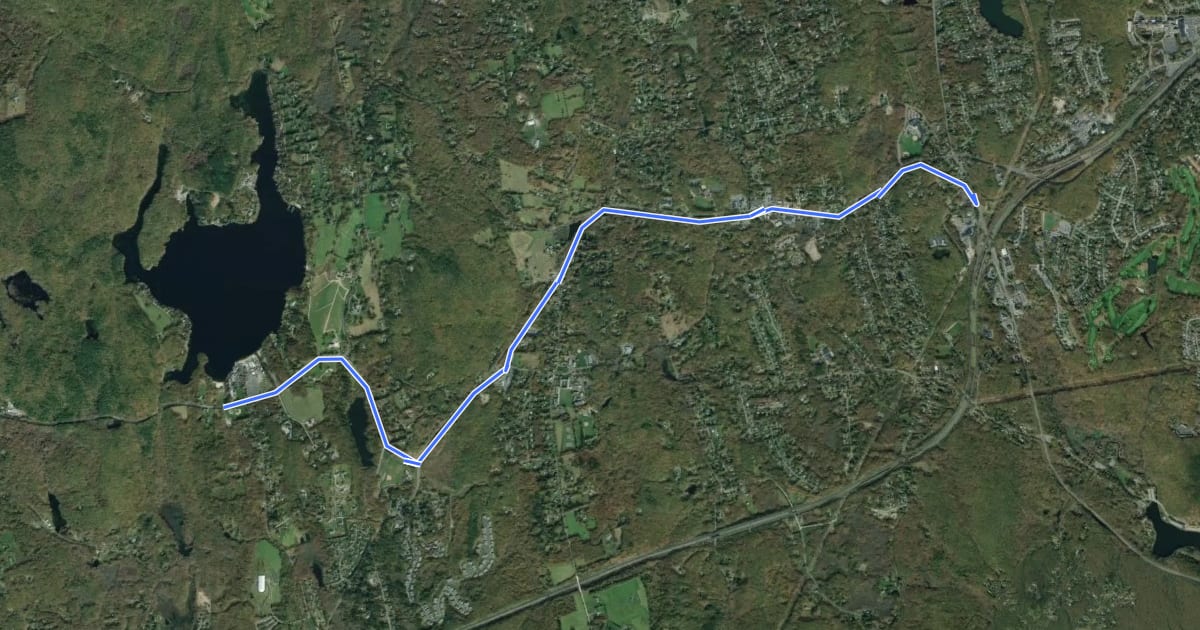 Маршрут Middlebury Greenway на спутниковом снимке