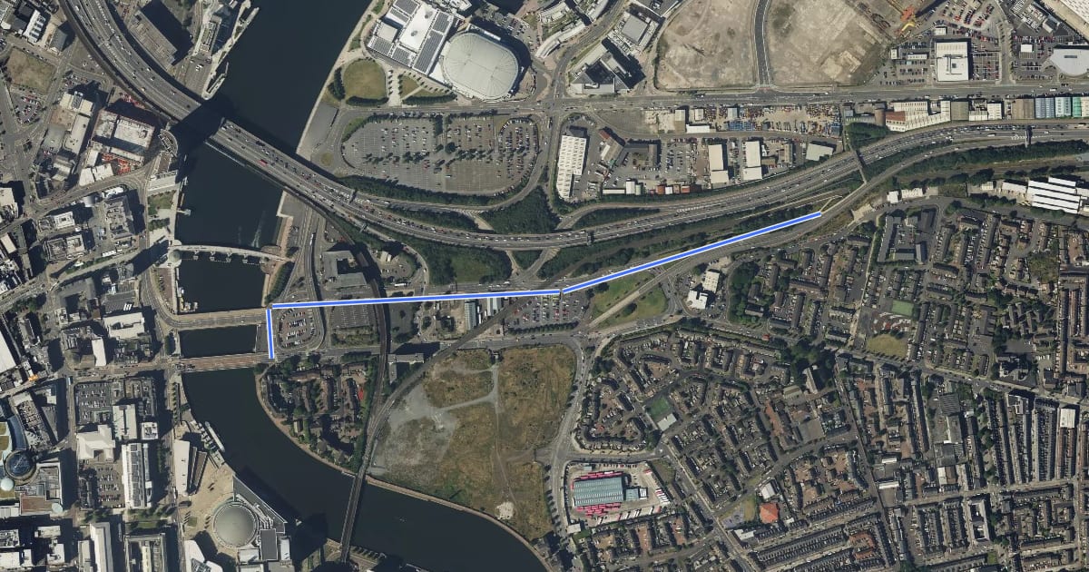 Маршрут Middlepath Street на спутниковом снимке