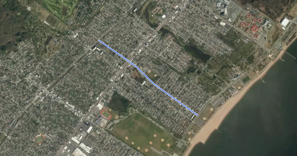 Маршрут Midland Ave на спутниковом снимке