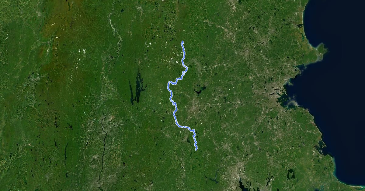 Маршрут Midstate Trail на спутниковом снимке