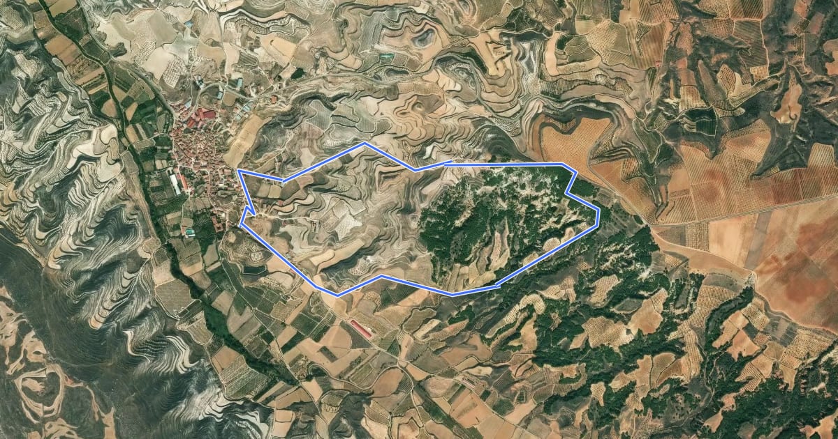 Маршрут Miedes de Aragón - Cerro Magdalena на спутниковом снимке