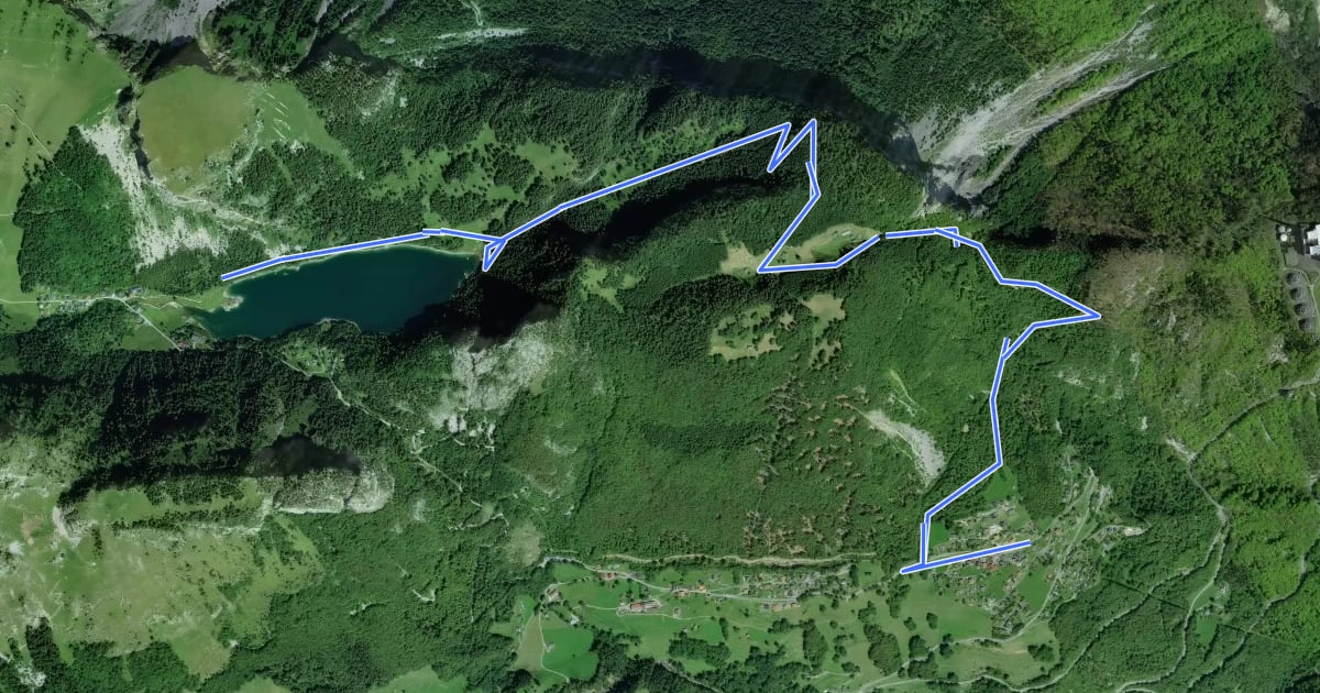 Маршрут Miex-Lac de Taney (via Prélagine) на спутниковом снимке