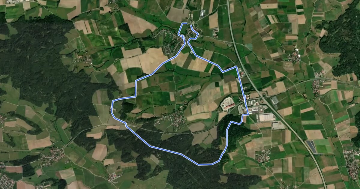 Маршрут Milanweg Schnelldorf на спутниковом снимке