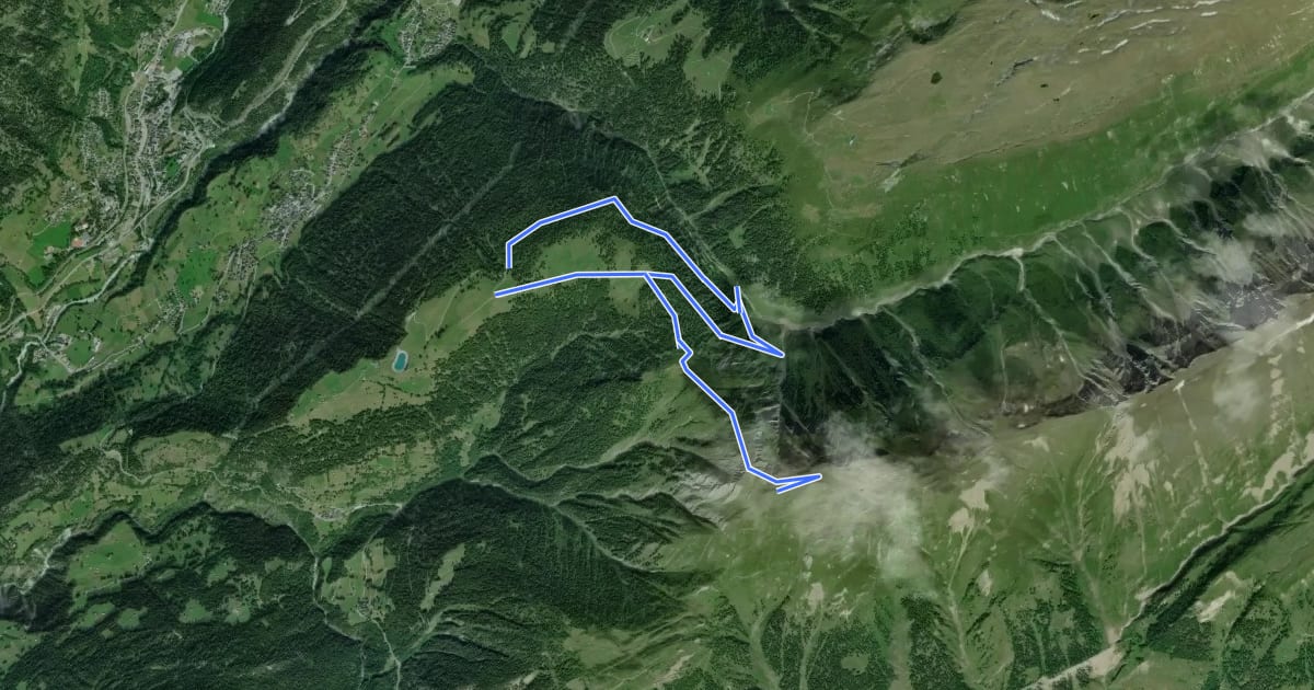 Маршрут Milebach - Eggerhorn на спутниковом снимке