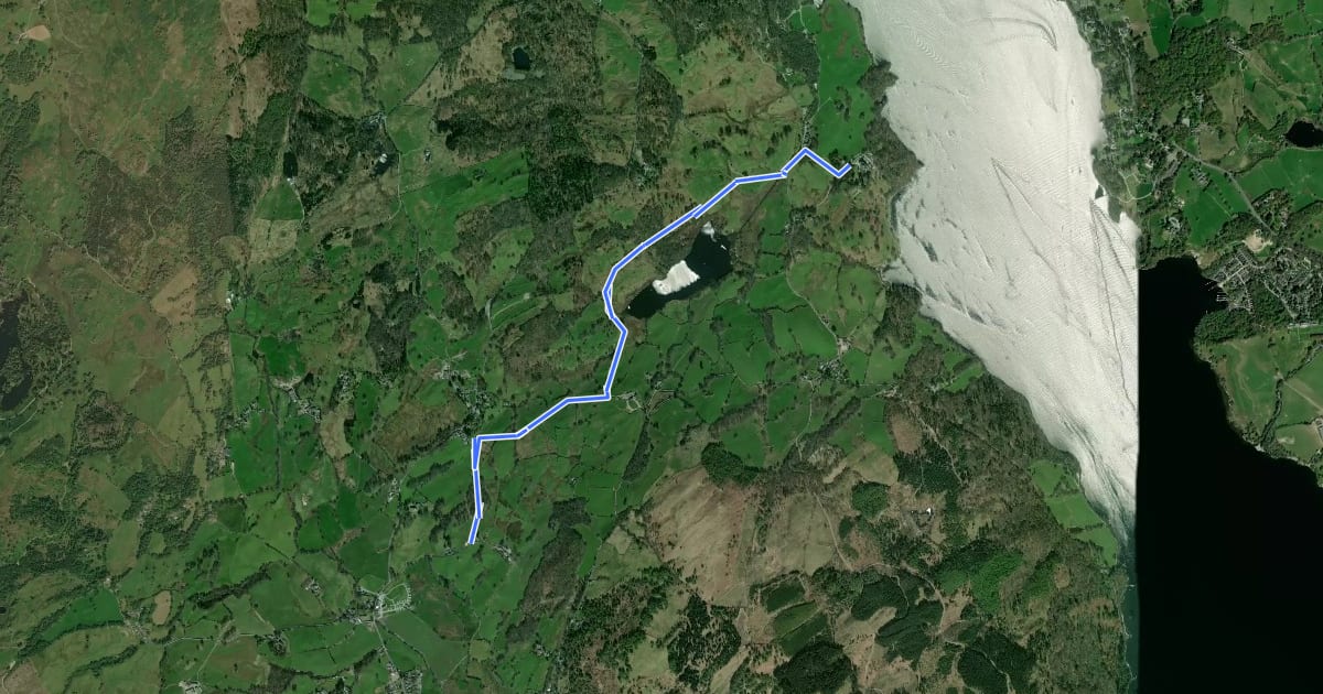 Маршрут Miles without Stiles: Wray Castle to Loanthwaite на спутниковом снимке