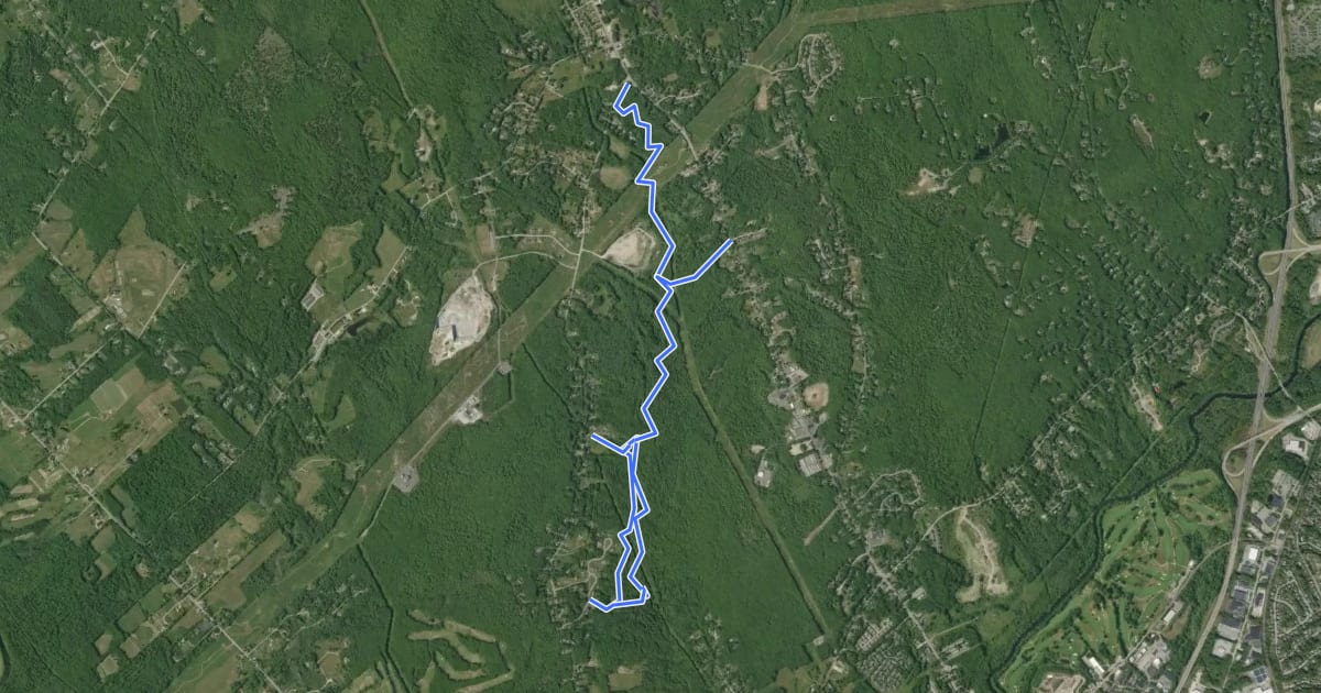 Маршрут Mill Brook Preserve Trail на спутниковом снимке