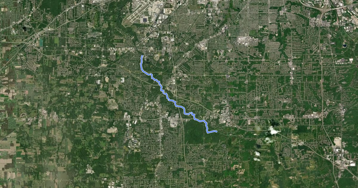 Маршрут Mill Stream Run Reservation на спутниковом снимке