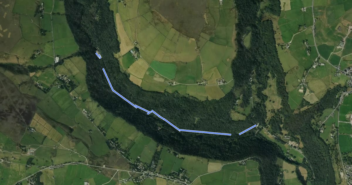 Маршрут Mill Walk (Riverside), Hardcastle Crags на спутниковом снимке