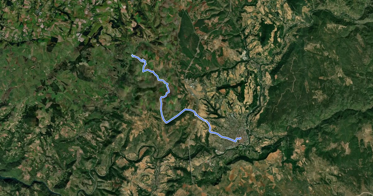 Маршрут Millau à Saint-Beauzély на спутниковом снимке