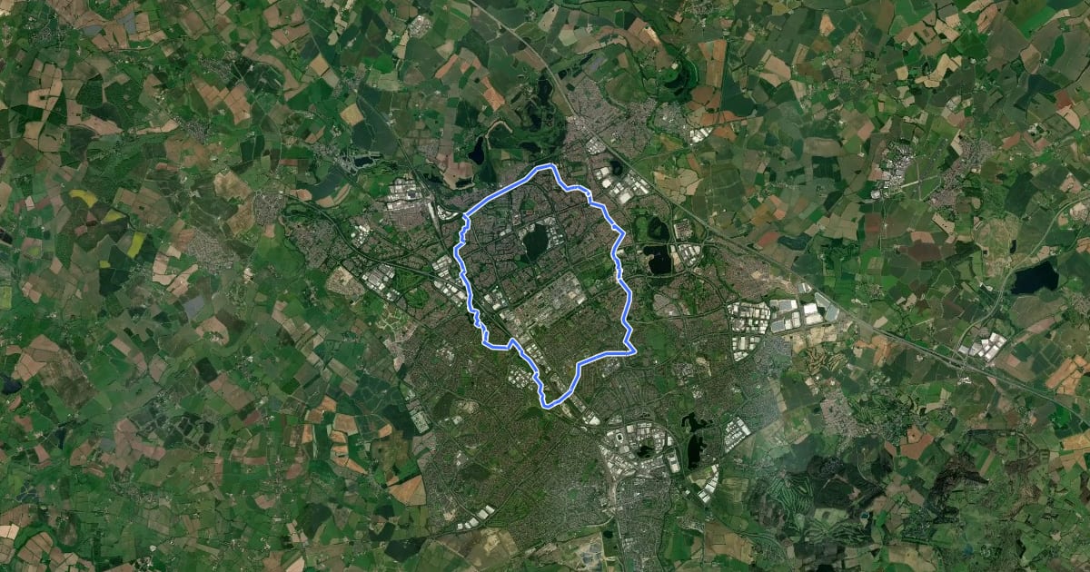 Маршрут Millennium Circular Route на спутниковом снимке