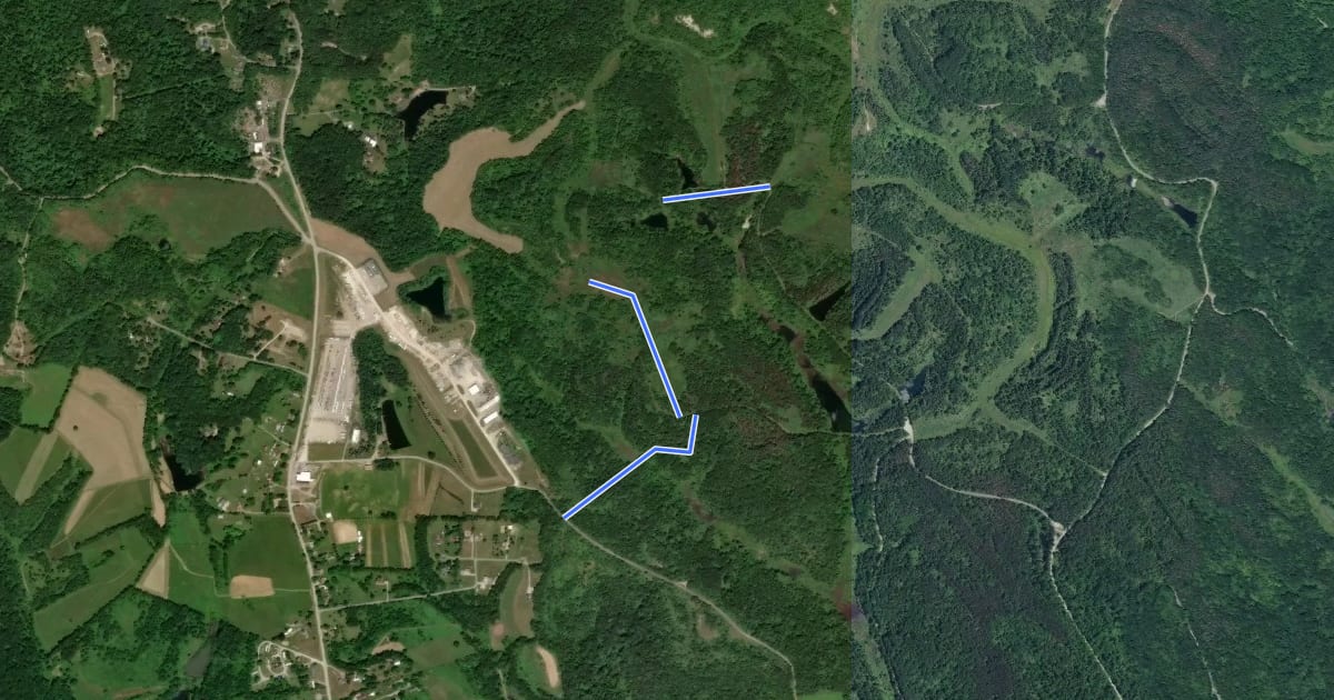 Маршрут Miller Airport Trail на спутниковом снимке