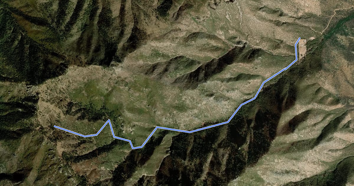 Маршрут Miller Canyon Trail #106 на спутниковом снимке