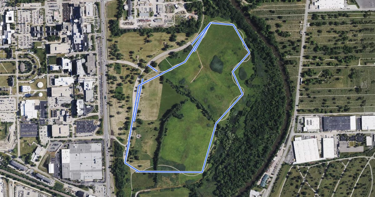Маршрут Miller Meadow Blue Paved Loop на спутниковом снимке