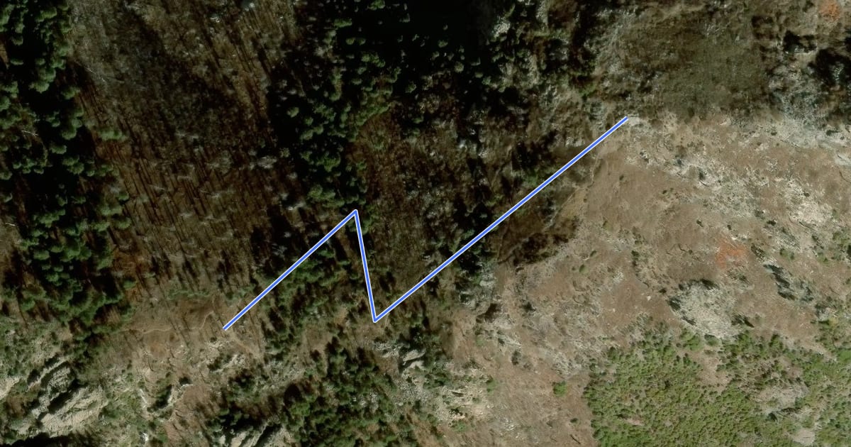 Маршрут Miller Peak Trail #105 на спутниковом снимке