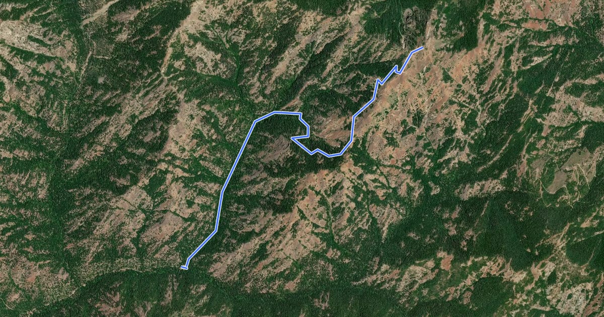 Маршрут Miller Peak Trail на спутниковом снимке
