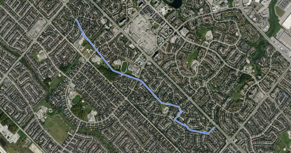 Маршрут Millgrove Trail на спутниковом снимке