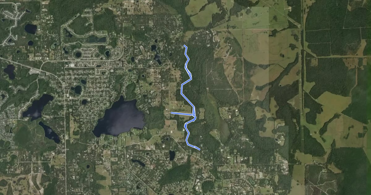 Маршрут Mills Creek Woodlands на спутниковом снимке