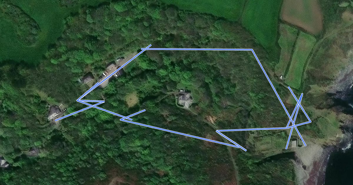 Маршрут Mills, fishing and serpentine walk на спутниковом снимке