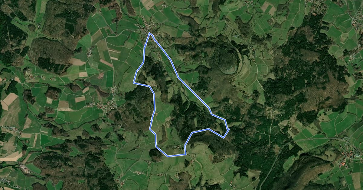 Маршрут Milseburg-Malerrundweg на спутниковом снимке