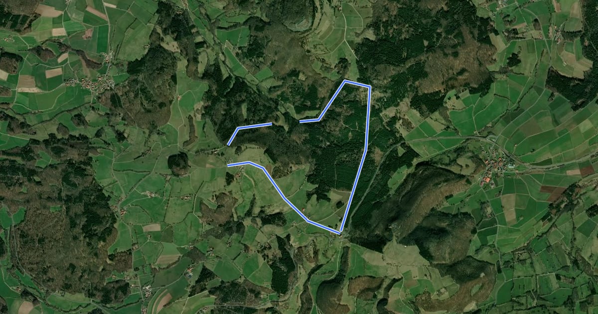 Маршрут Milseburg - Rhönrundweg 4 на спутниковом снимке