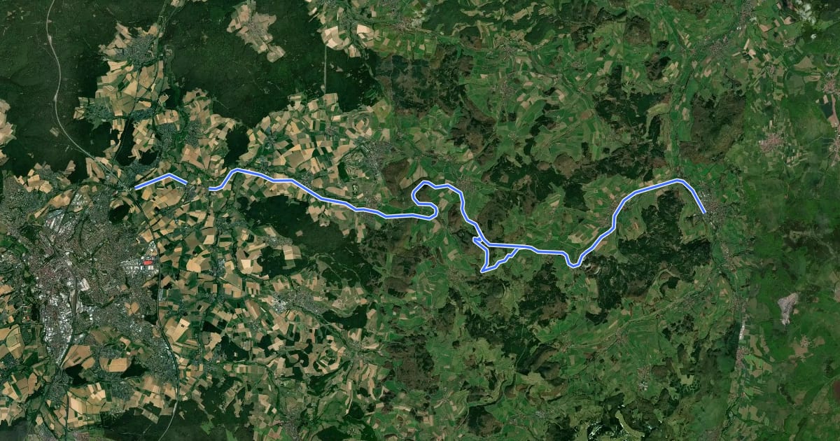 Маршрут Milseburgradweg на спутниковом снимке