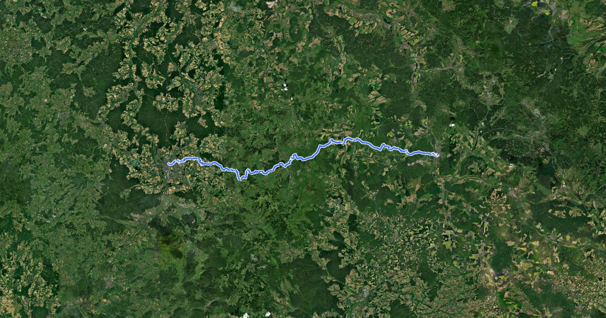 Маршрут Milseburgweg на спутниковом снимке