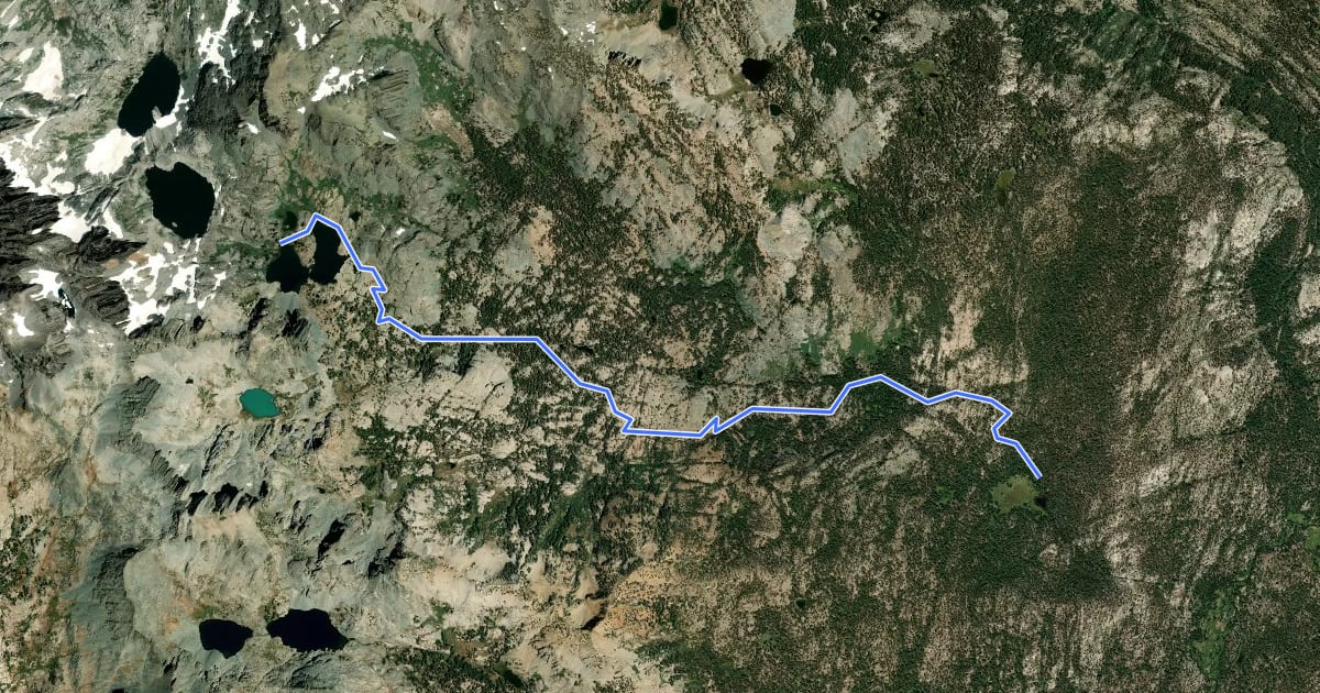 Маршрут Minaret Creek Trail на спутниковом снимке