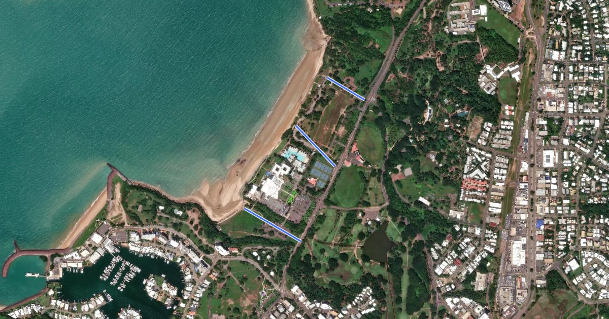 Маршрут Mindil Beach Access на спутниковом снимке