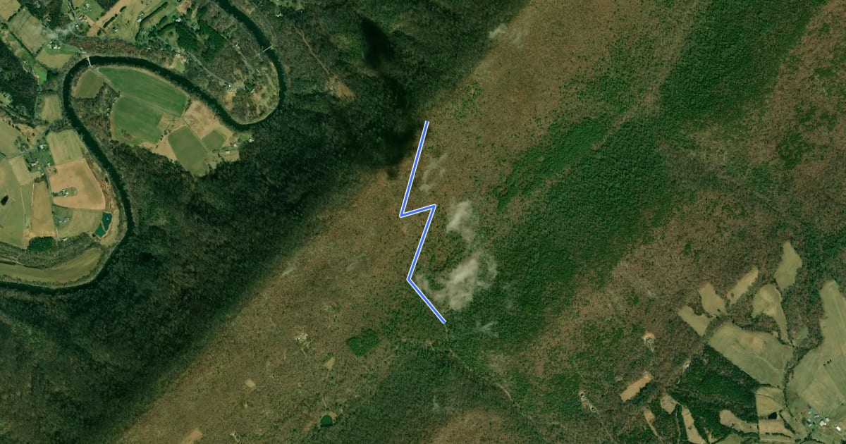 Маршрут Mine Gap Trail на спутниковом снимке