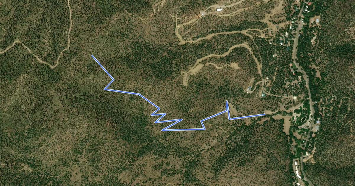 Маршрут Mine Ridge Trail на спутниковом снимке