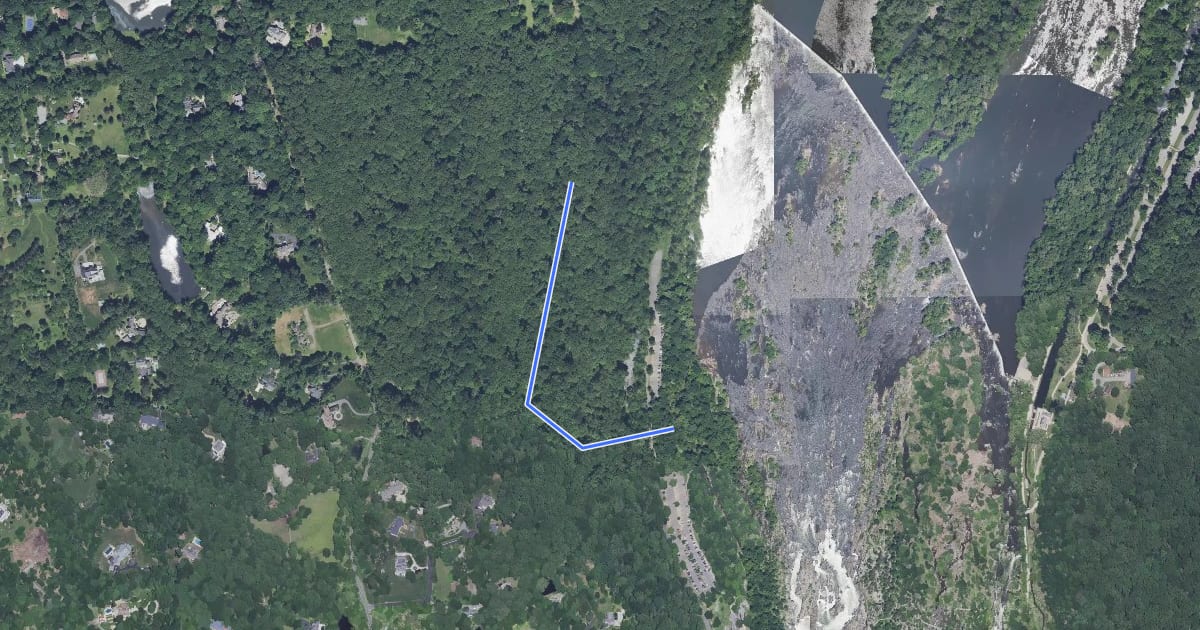 Маршрут Mine Run Trail на спутниковом снимке