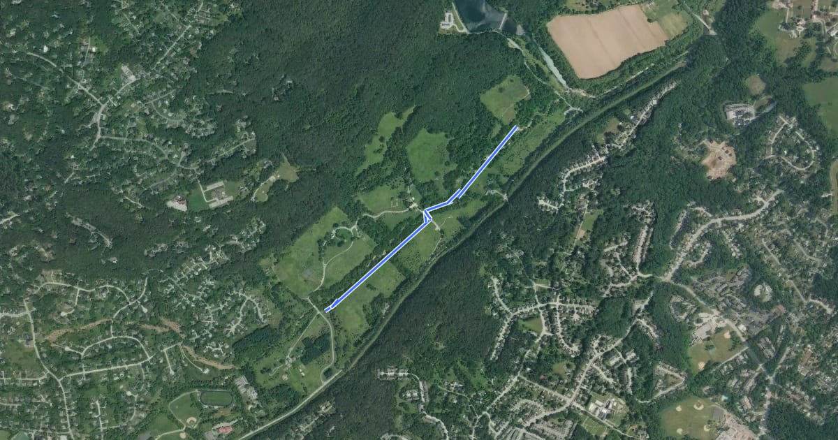 Маршрут Minebank Run Trail (blue) на спутниковом снимке