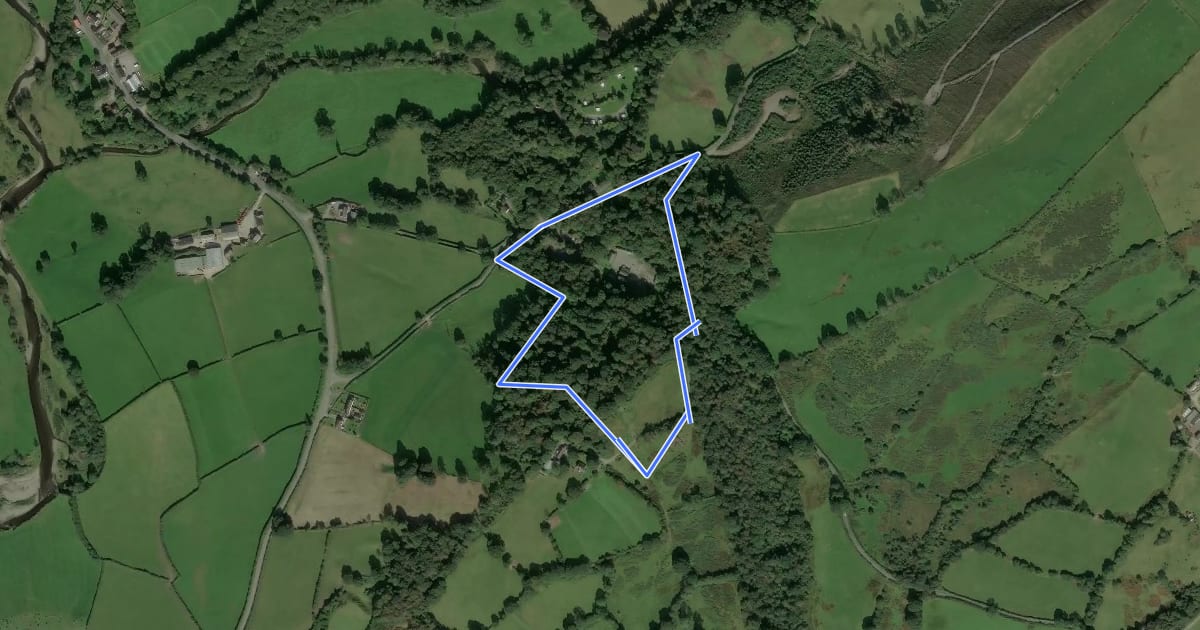Маршрут Miner’s Way trail at Dolaucothi на спутниковом снимке