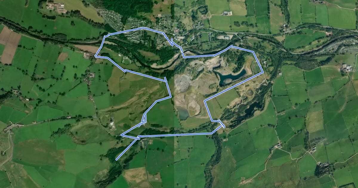 Маршрут Mineral Valleys Walk: Frosterley (Walk 3) на спутниковом снимке