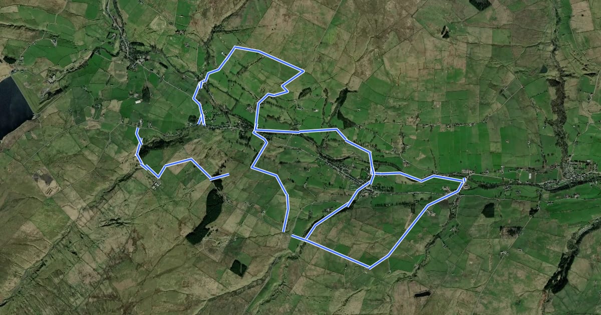 Маршрут Mineral Valleys Walk: St. John's Chapel на спутниковом снимке