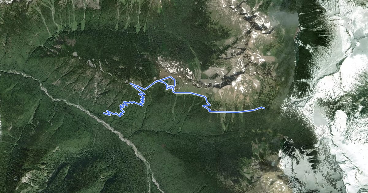 Маршрут Miners Ridge Trail на спутниковом снимке