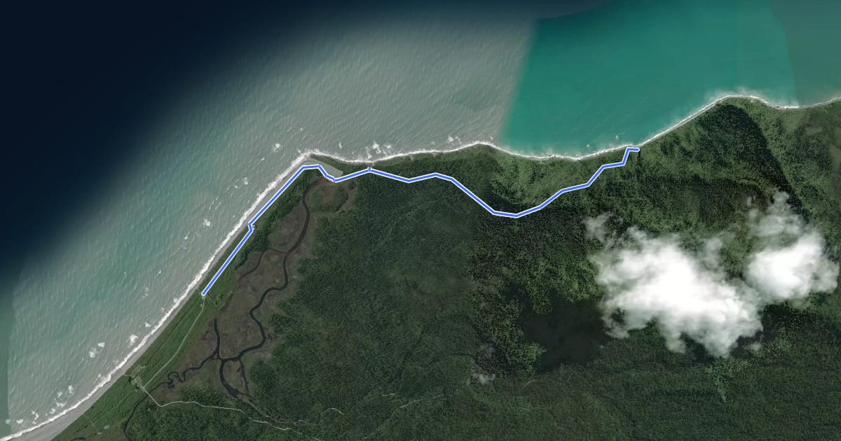 Маршрут Miners' Tunnel Track на спутниковом снимке