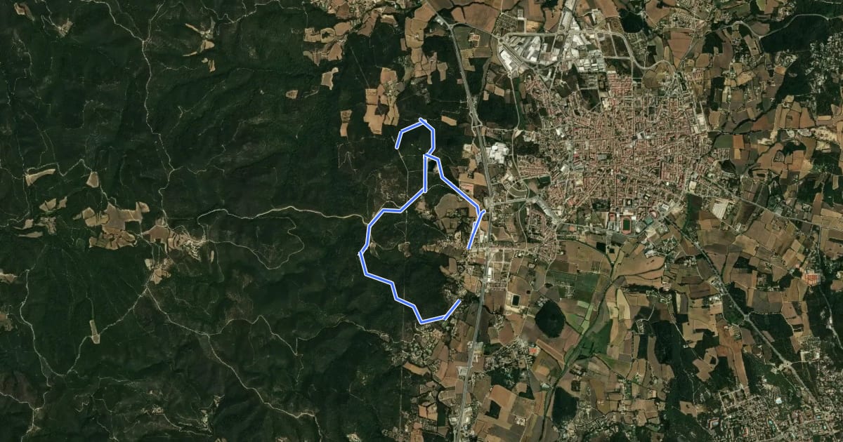 Маршрут Mines de Mont-ras на спутниковом снимке