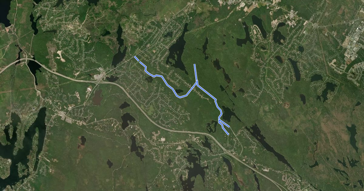 Маршрут Minister Hill Trail на спутниковом снимке