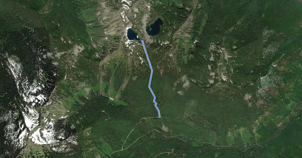 Маршрут Minotaur Lake Trail на спутниковом снимке