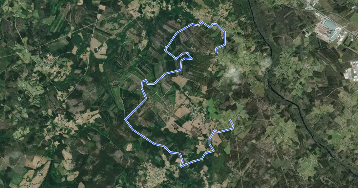 Маршрут Miradoiro da Terra Chá на спутниковом снимке