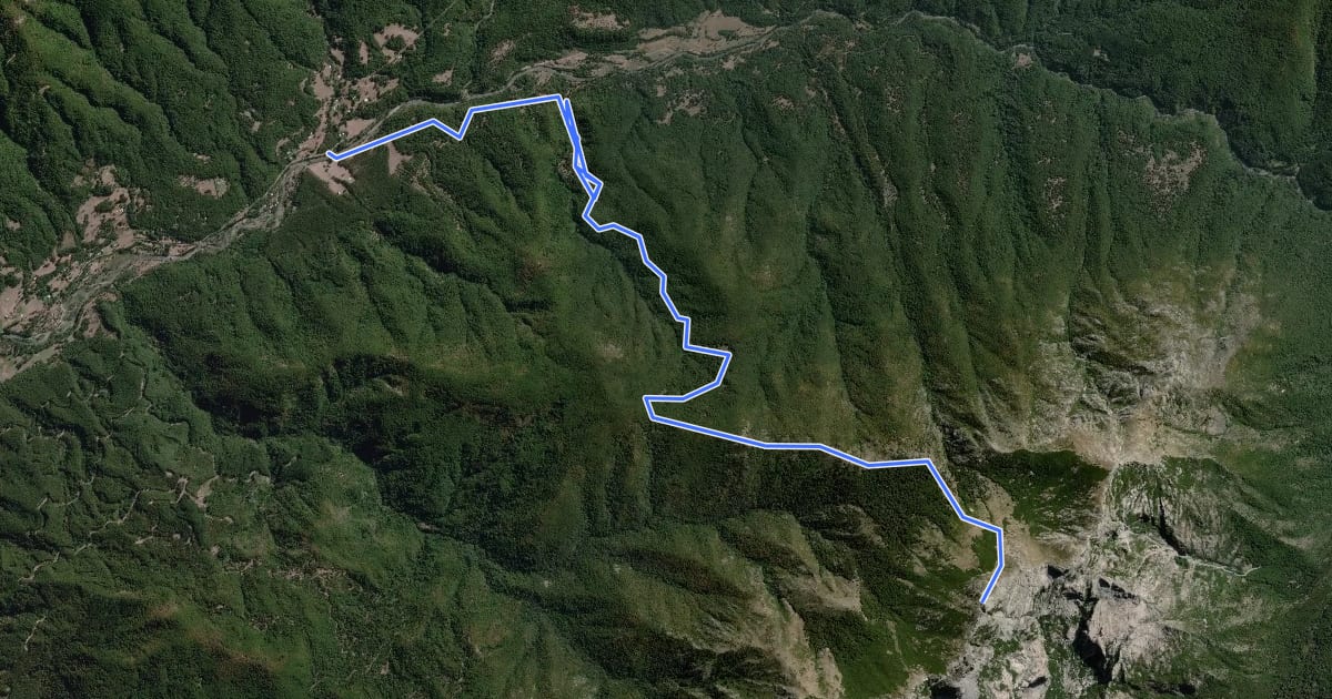 Маршрут Mirador Laguna Huequecura на спутниковом снимке