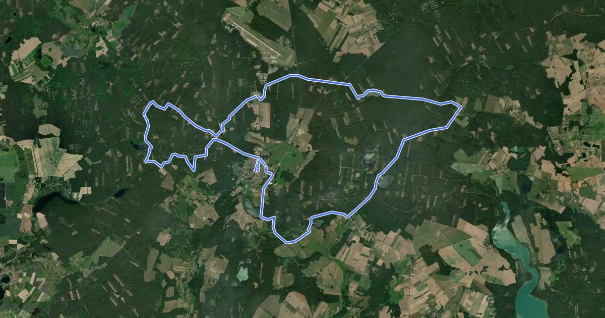 Маршрут Mirosławiec PKS - Orle - Mirosławiec PKS на спутниковом снимке