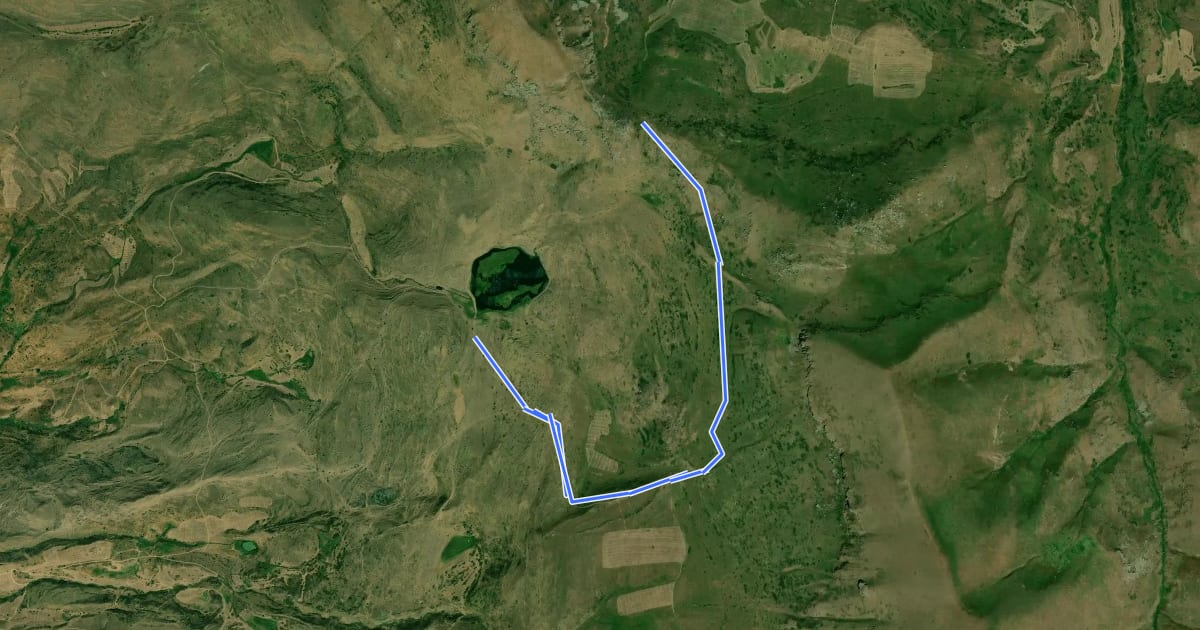 Маршрут Mirror Lake – Andranik's Fortress на спутниковом снимке