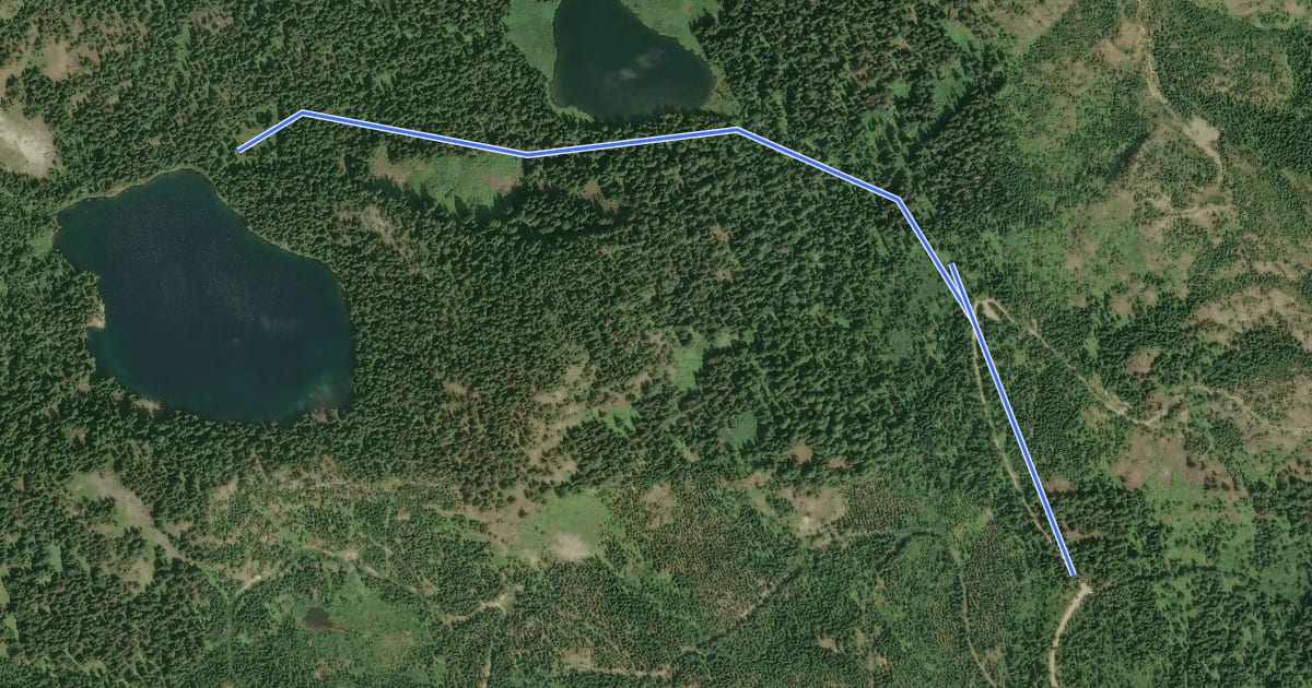 Маршрут Mirror Lake Trail на спутниковом снимке